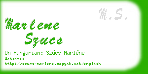 marlene szucs business card